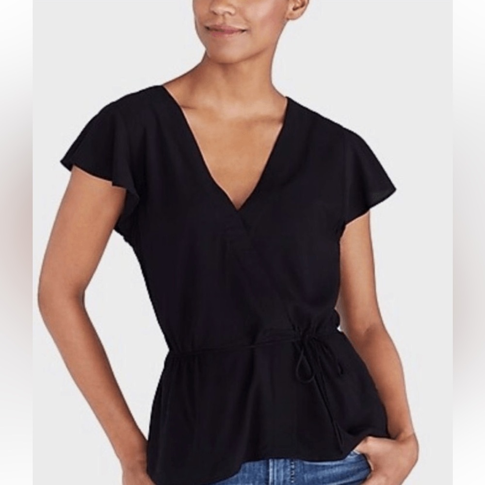 J. Crew Black Wrap Blouse, 6